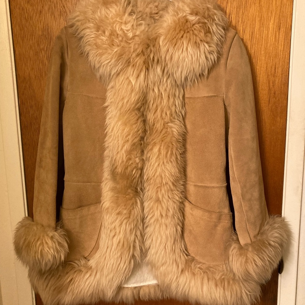 Vintage Suede Leather with Sherpa